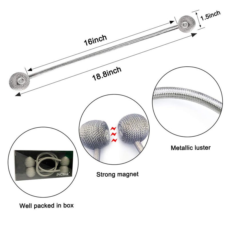 IHClink Window Curtain Tiebacks Clips VS Strong Magnetic Tie Band Home Office Decorative Drapes Weave Holdbacks Holders European Style 1 Pair - Image 5